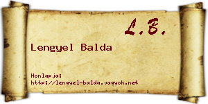 Lengyel Balda névjegykártya